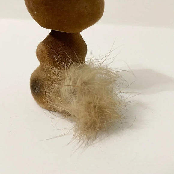 Vtg Small Flocked Raccoon Nodder Fury Tail Bobble Head 3 Inch Hong Kong Flaws - Picture 16 of 16